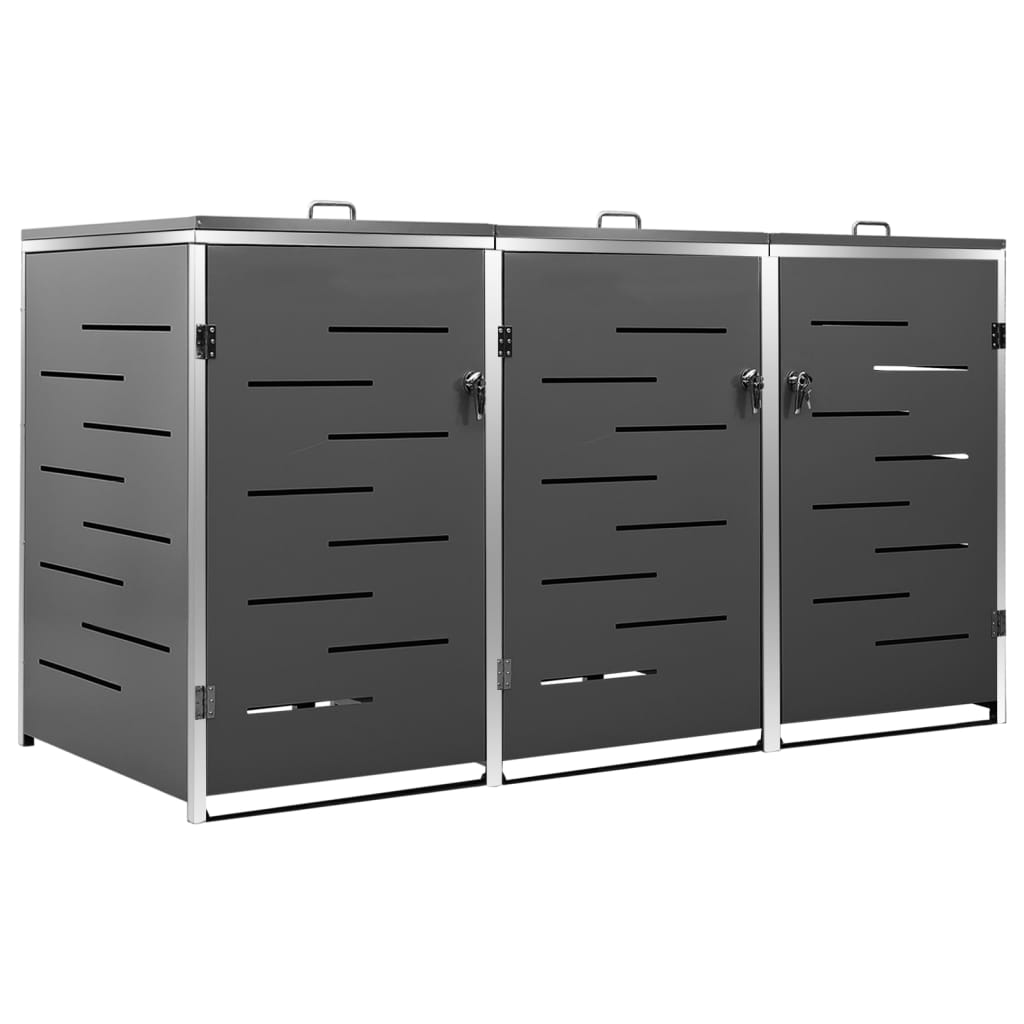 Mülltonnenbox Für 3 Tonnen 207X77,5X115 Cm Edelstahl
