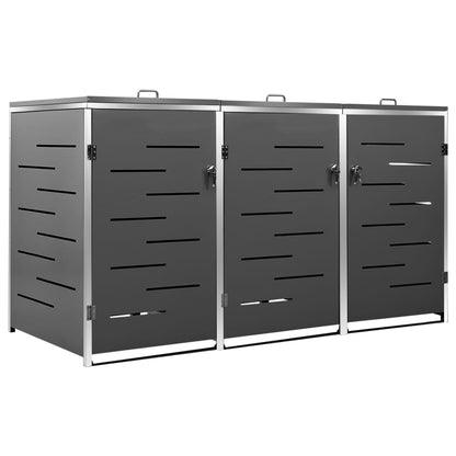 Mülltonnenbox Für 3 Tonnen 207X77,5X115 Cm Edelstahl