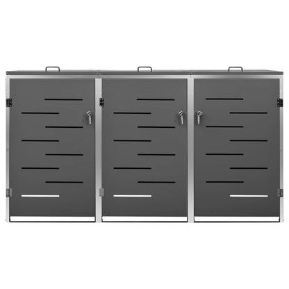 Mülltonnenbox Für 3 Tonnen 207X77,5X115 Cm Edelstahl