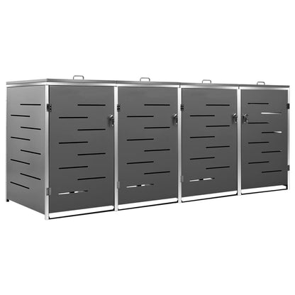 Mülltonnenbox Für 4 Tonnen 276,5X77,5X115,5 Cm Edelstahl