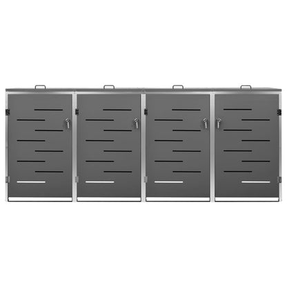 Mülltonnenbox Für 4 Tonnen 276,5X77,5X115,5 Cm Edelstahl