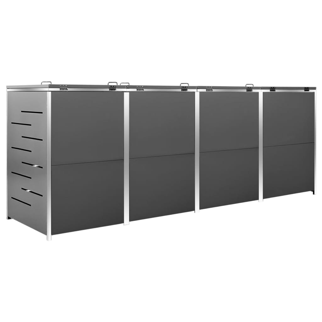Mülltonnenbox Für 4 Tonnen 276,5X77,5X115,5 Cm Edelstahl