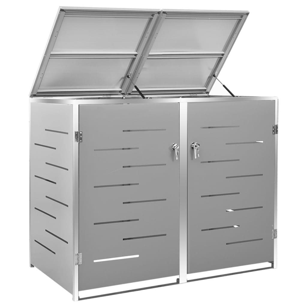 Mülltonnenbox Für 2 Tonnen 138X77,5X115,5 Cm Edelstahl