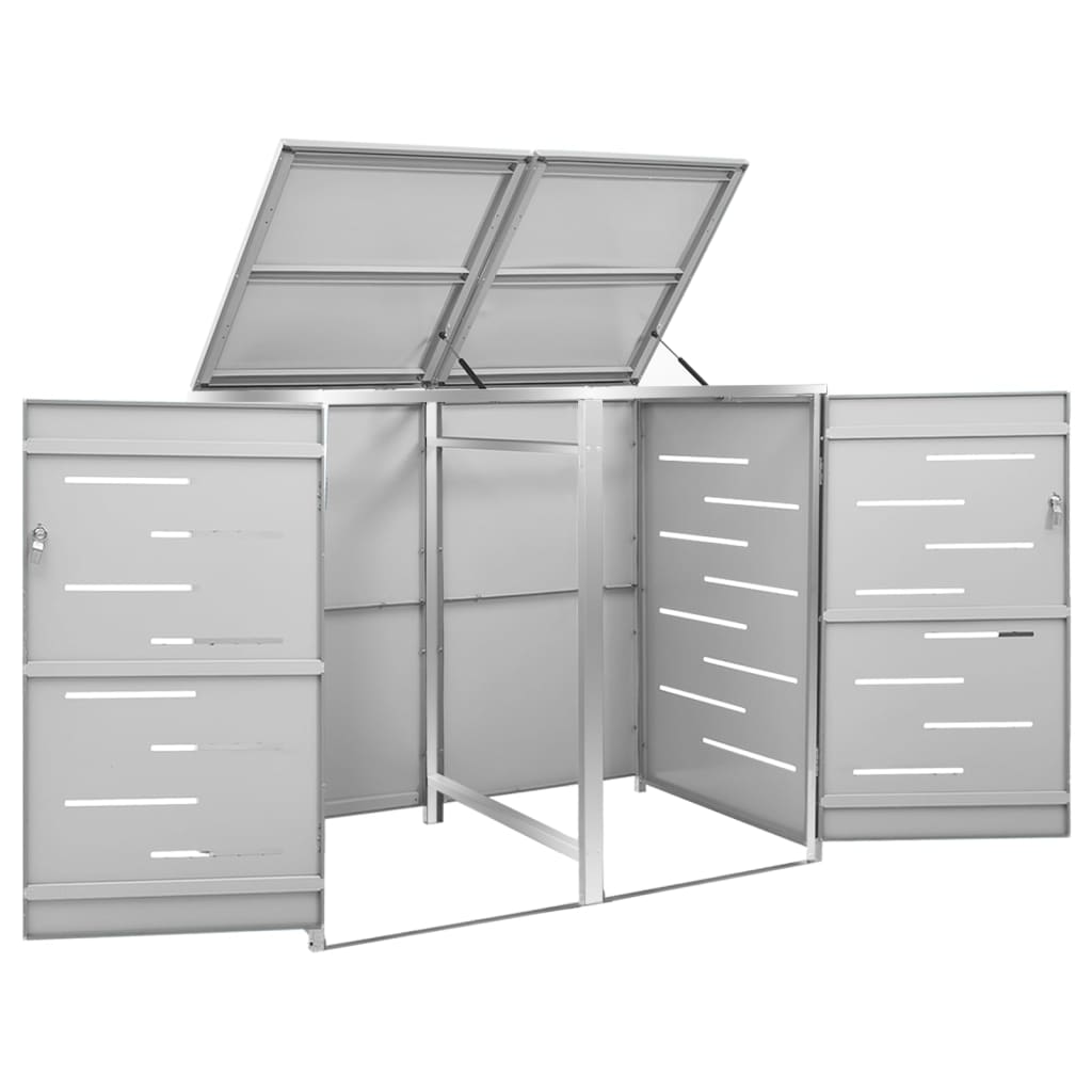 Mülltonnenbox Für 2 Tonnen 138X77,5X115,5 Cm Edelstahl