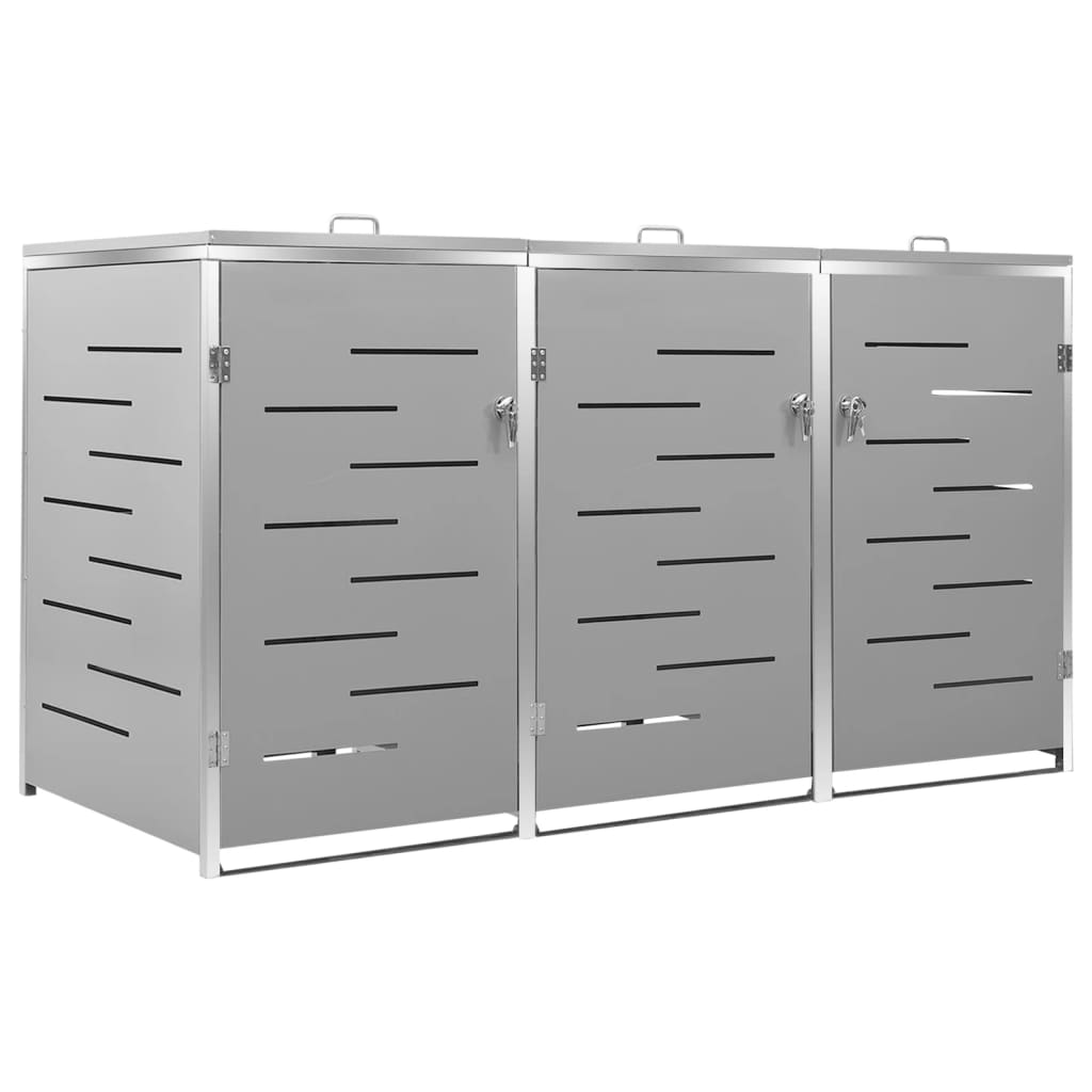 Mülltonnenbox Für 3 Tonnen 207X77,5X115 Cm Edelstahl