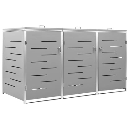 Mülltonnenbox Für 3 Tonnen 207X77,5X115 Cm Edelstahl