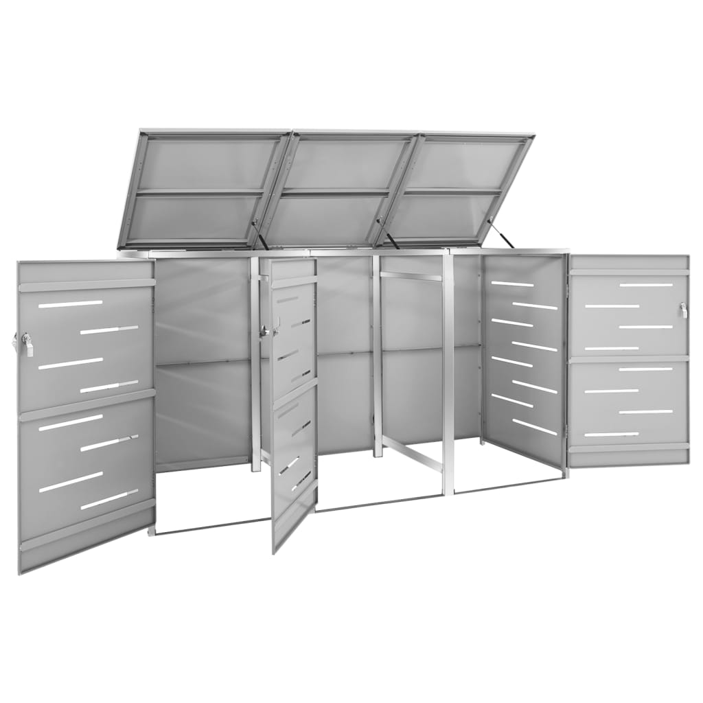 Mülltonnenbox Für 3 Tonnen 207X77,5X115 Cm Edelstahl