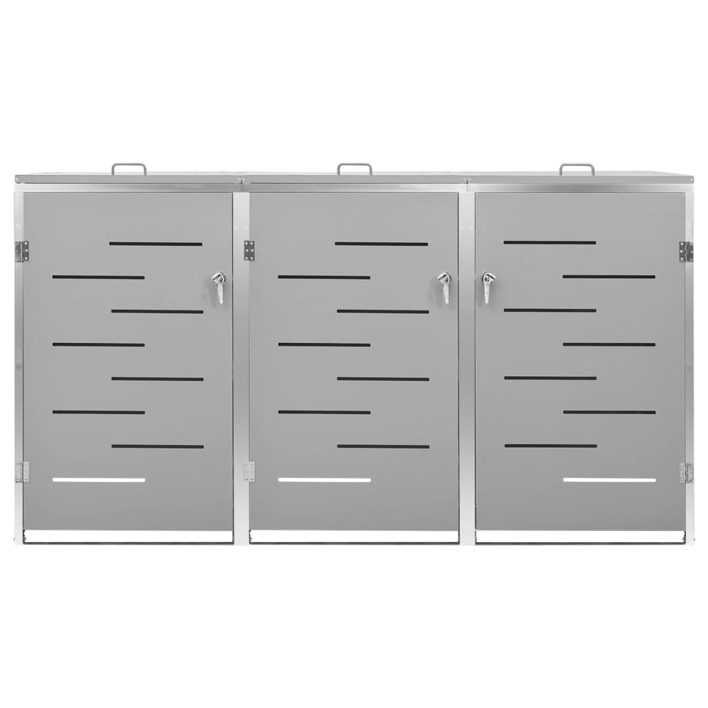 Mülltonnenbox Für 3 Tonnen 207X77,5X115 Cm Edelstahl