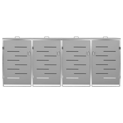 Mülltonnenbox Für 4 Tonnen 276,5X77,5X115,5 Cm Edelstahl