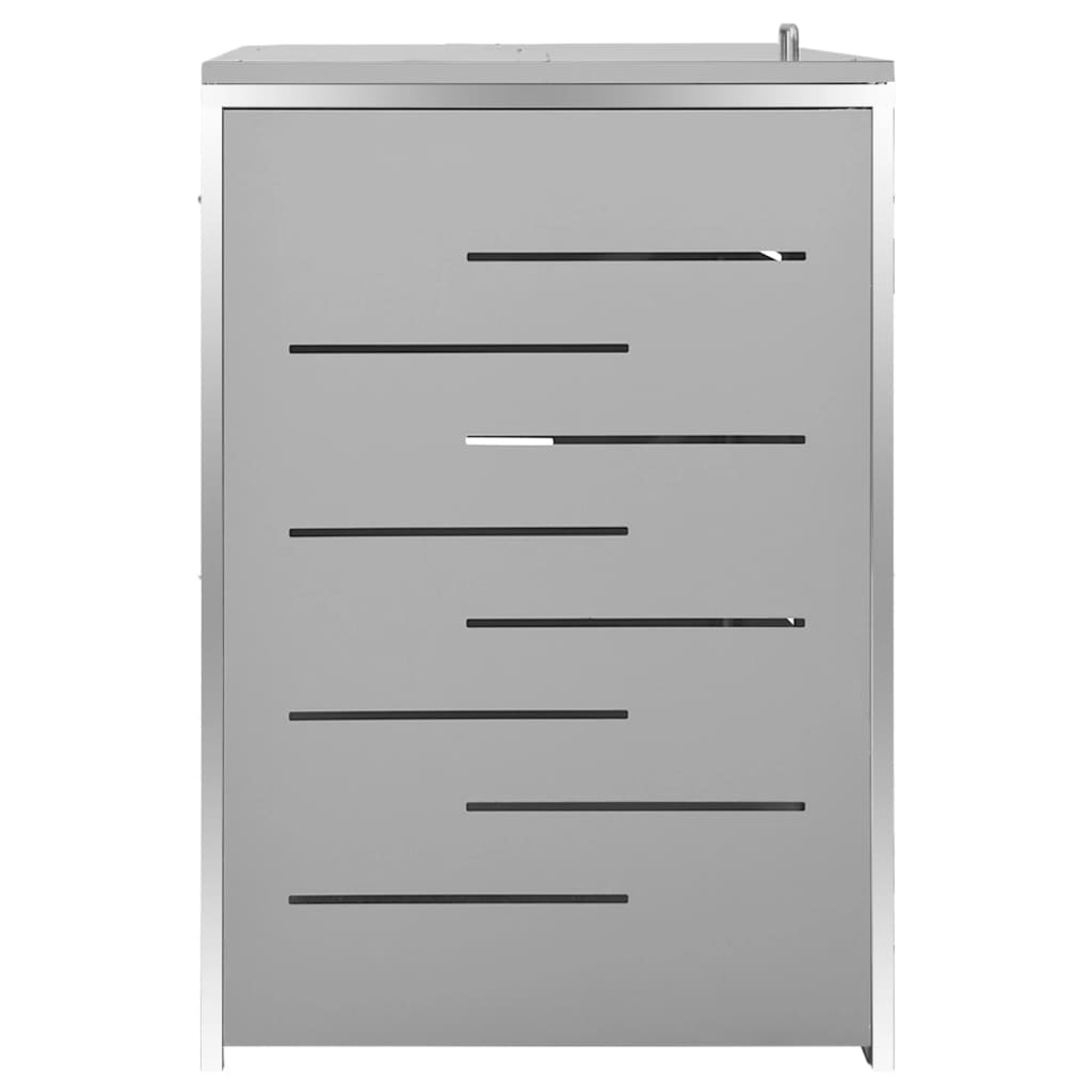 Mülltonnenbox Für 4 Tonnen 276,5X77,5X115,5 Cm Edelstahl