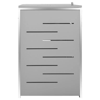 Mülltonnenbox Für 4 Tonnen 276,5X77,5X115,5 Cm Edelstahl