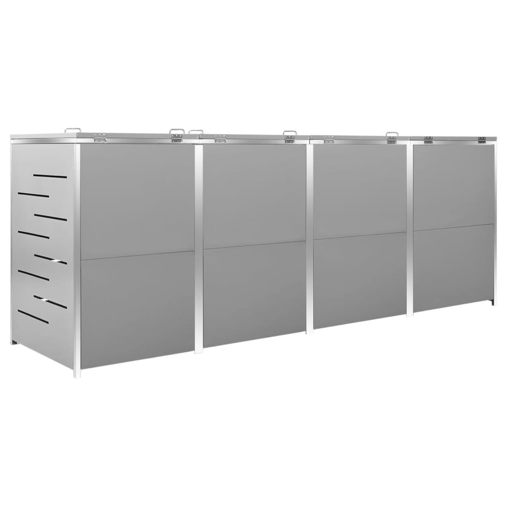 Mülltonnenbox Für 4 Tonnen 276,5X77,5X115,5 Cm Edelstahl