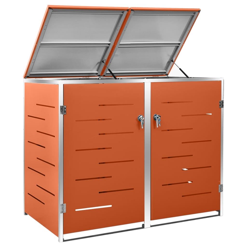 Mülltonnenbox Für 2 Tonnen 138X77,5X112,5 Cm Edelstahl