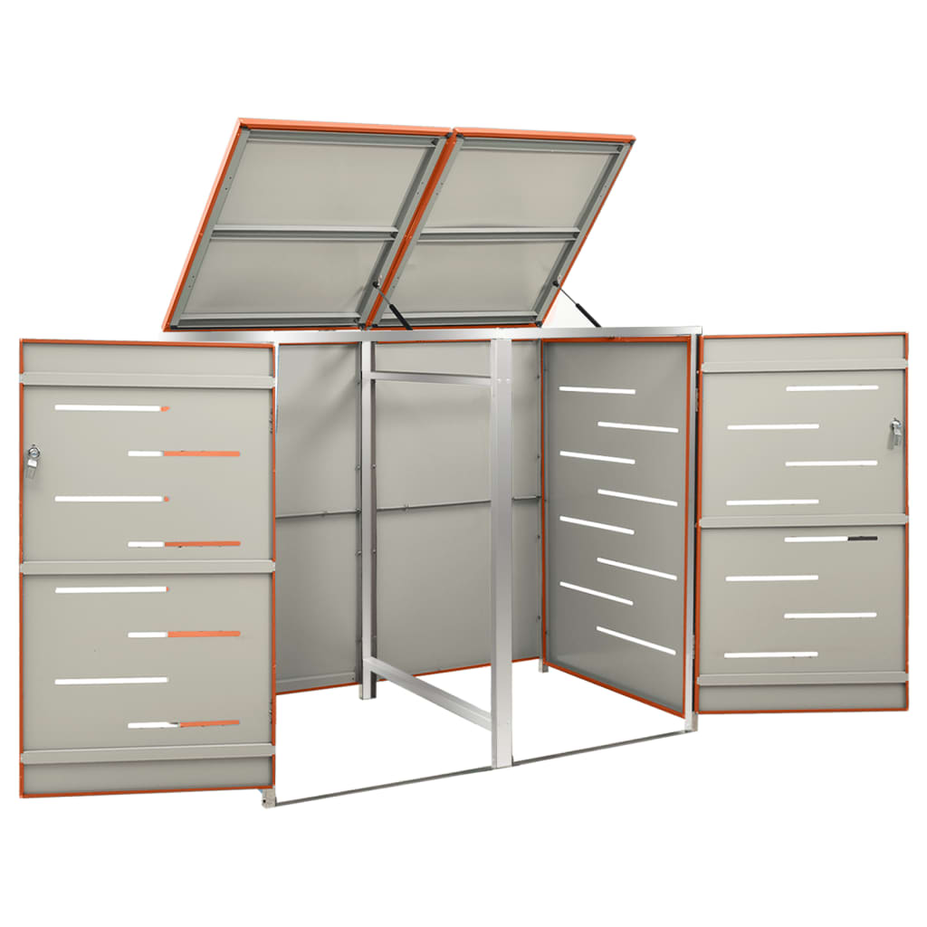 Mülltonnenbox Für 2 Tonnen 138X77,5X112,5 Cm Edelstahl