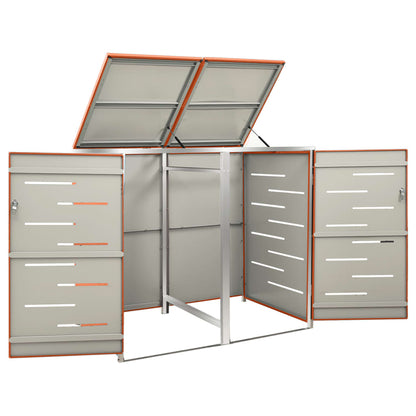 Mülltonnenbox Für 2 Tonnen 138X77,5X112,5 Cm Edelstahl