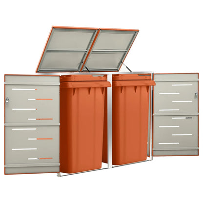 Mülltonnenbox Für 2 Tonnen 138X77,5X112,5 Cm Edelstahl