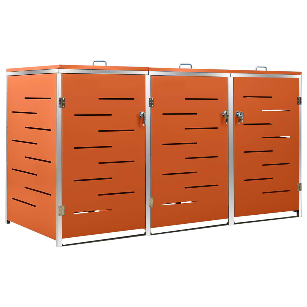 Mülltonnenbox Für 3 Tonnen 207X77,5X112,5 Cm Edelstahl