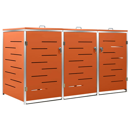Mülltonnenbox Für 3 Tonnen 207X77,5X112,5 Cm Edelstahl