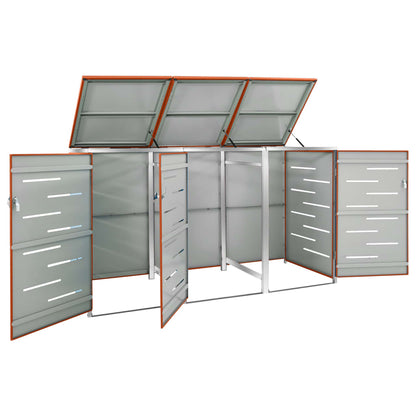 Mülltonnenbox Für 3 Tonnen 207X77,5X112,5 Cm Edelstahl