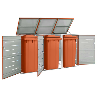 Mülltonnenbox Für 3 Tonnen 207X77,5X112,5 Cm Edelstahl