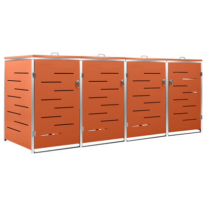 Mülltonnenbox Für 4 Tonnen 276,5X77,5X112,5 Cm Edelstahl