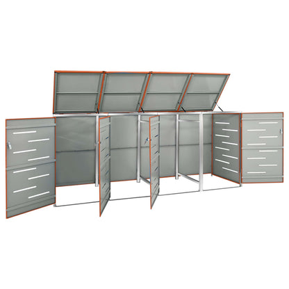 Mülltonnenbox Für 4 Tonnen 276,5X77,5X112,5 Cm Edelstahl