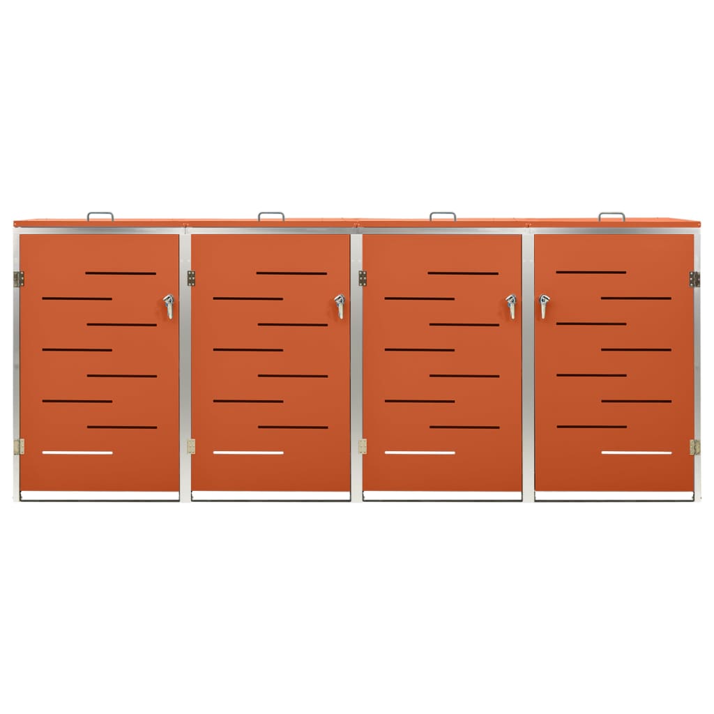Mülltonnenbox Für 4 Tonnen 276,5X77,5X112,5 Cm Edelstahl