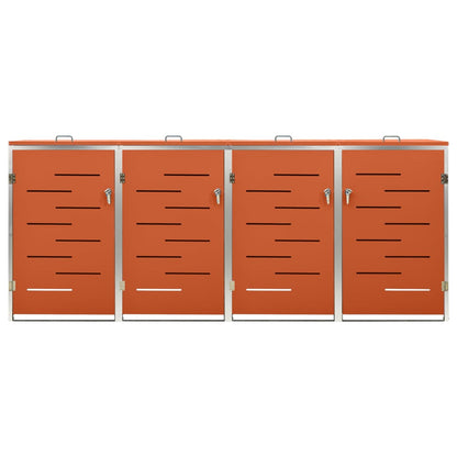 Mülltonnenbox Für 4 Tonnen 276,5X77,5X112,5 Cm Edelstahl
