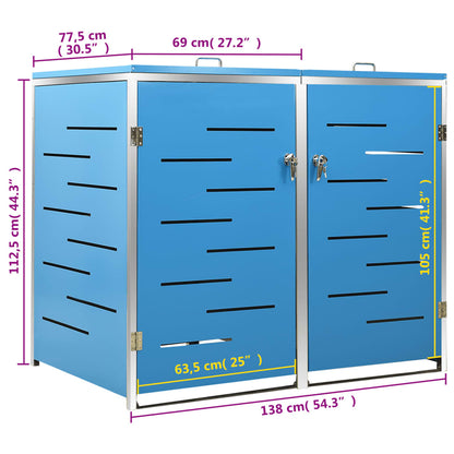 Mülltonnenbox Für 2 Tonnen 138X77,5X112,5 Cm Edelstahl