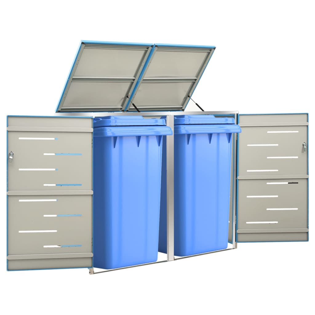 Mülltonnenbox Für 2 Tonnen 138X77,5X112,5 Cm Edelstahl