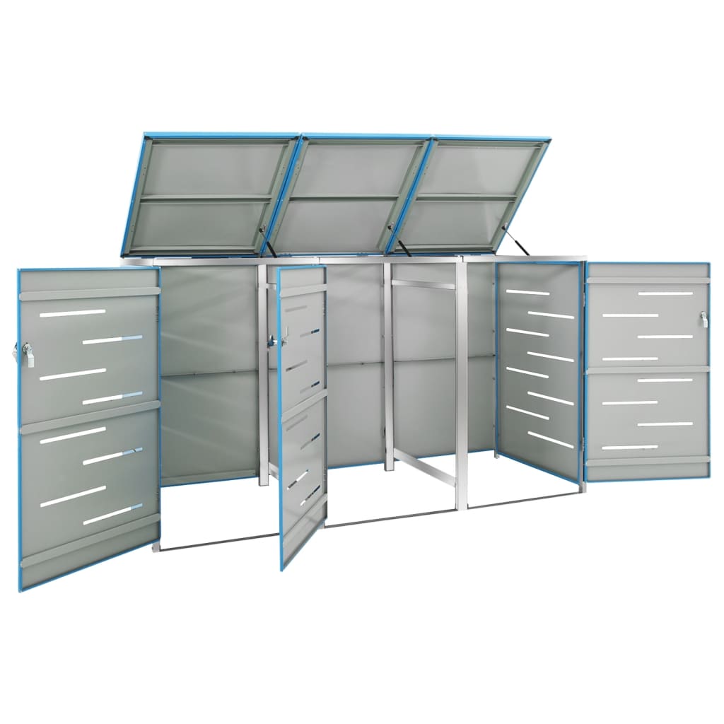 Mülltonnenbox Für 3 Tonnen 207X77,5X112,5 Cm Edelstahl