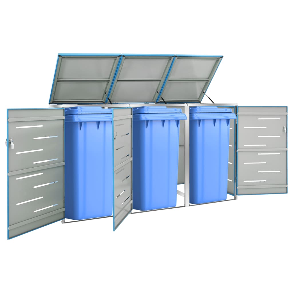 Mülltonnenbox Für 3 Tonnen 207X77,5X112,5 Cm Edelstahl