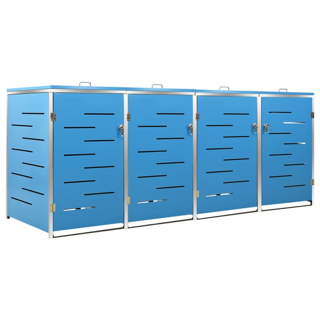 Mülltonnenbox Für 4 Tonnen 276,5X77,5X112,5 Cm Edelstahl