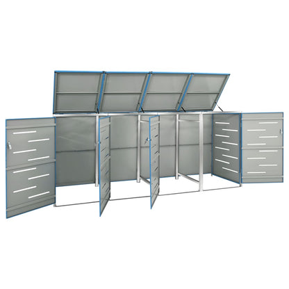Mülltonnenbox Für 4 Tonnen 276,5X77,5X112,5 Cm Edelstahl