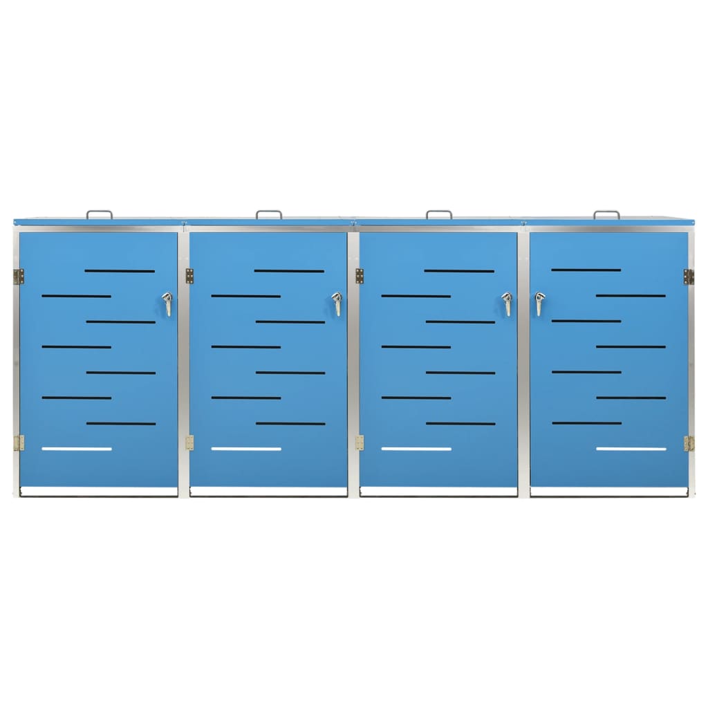 Mülltonnenbox Für 4 Tonnen 276,5X77,5X112,5 Cm Edelstahl
