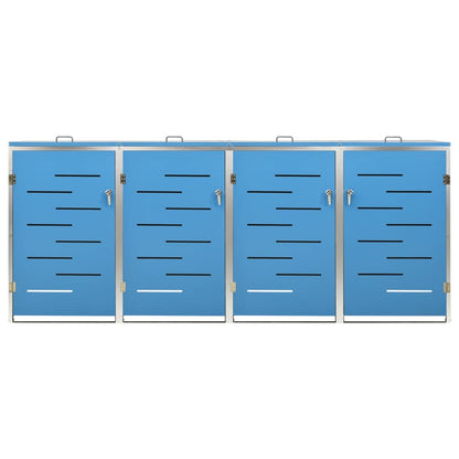 Mülltonnenbox Für 4 Tonnen 276,5X77,5X112,5 Cm Edelstahl
