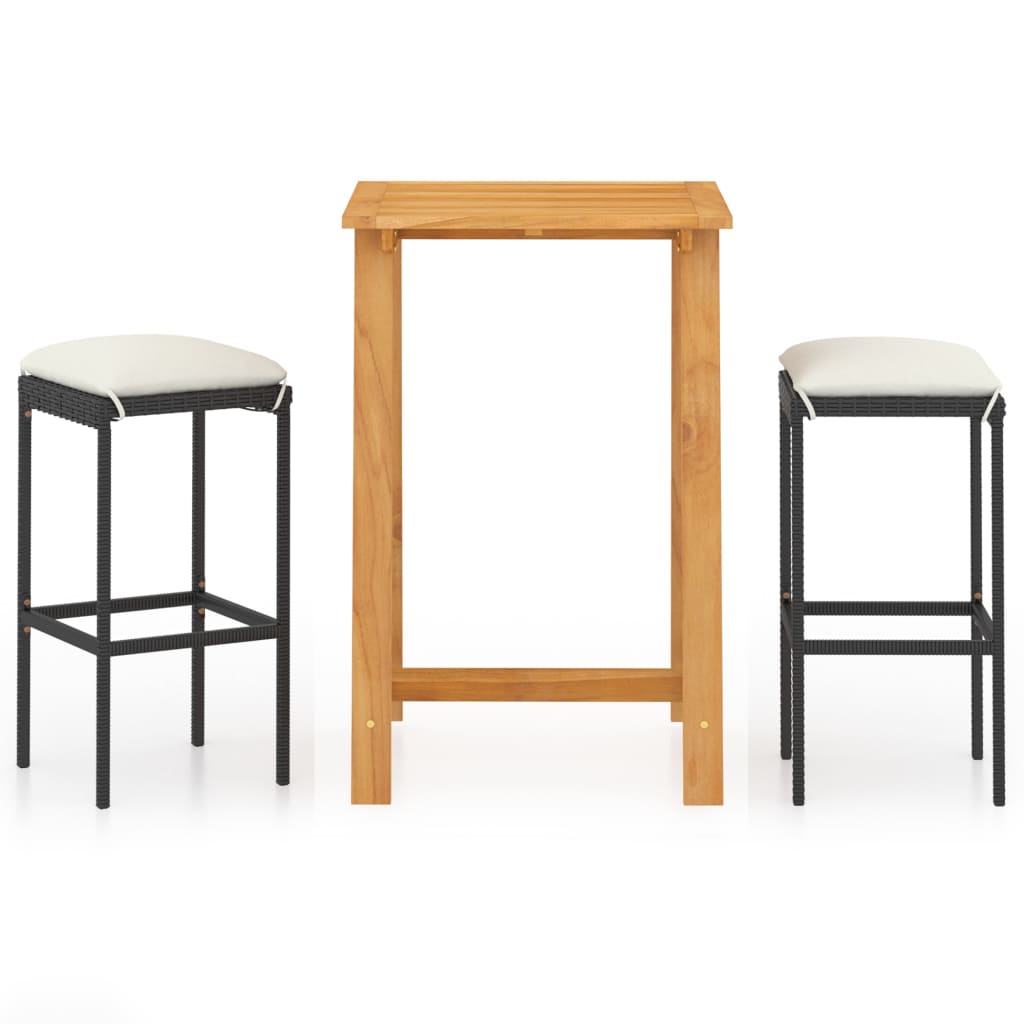 3-Tlg. Gartenbar-Set Mit Kissen