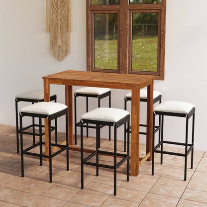 7-Tlg. Gartenbar-Set Mit Kissen
