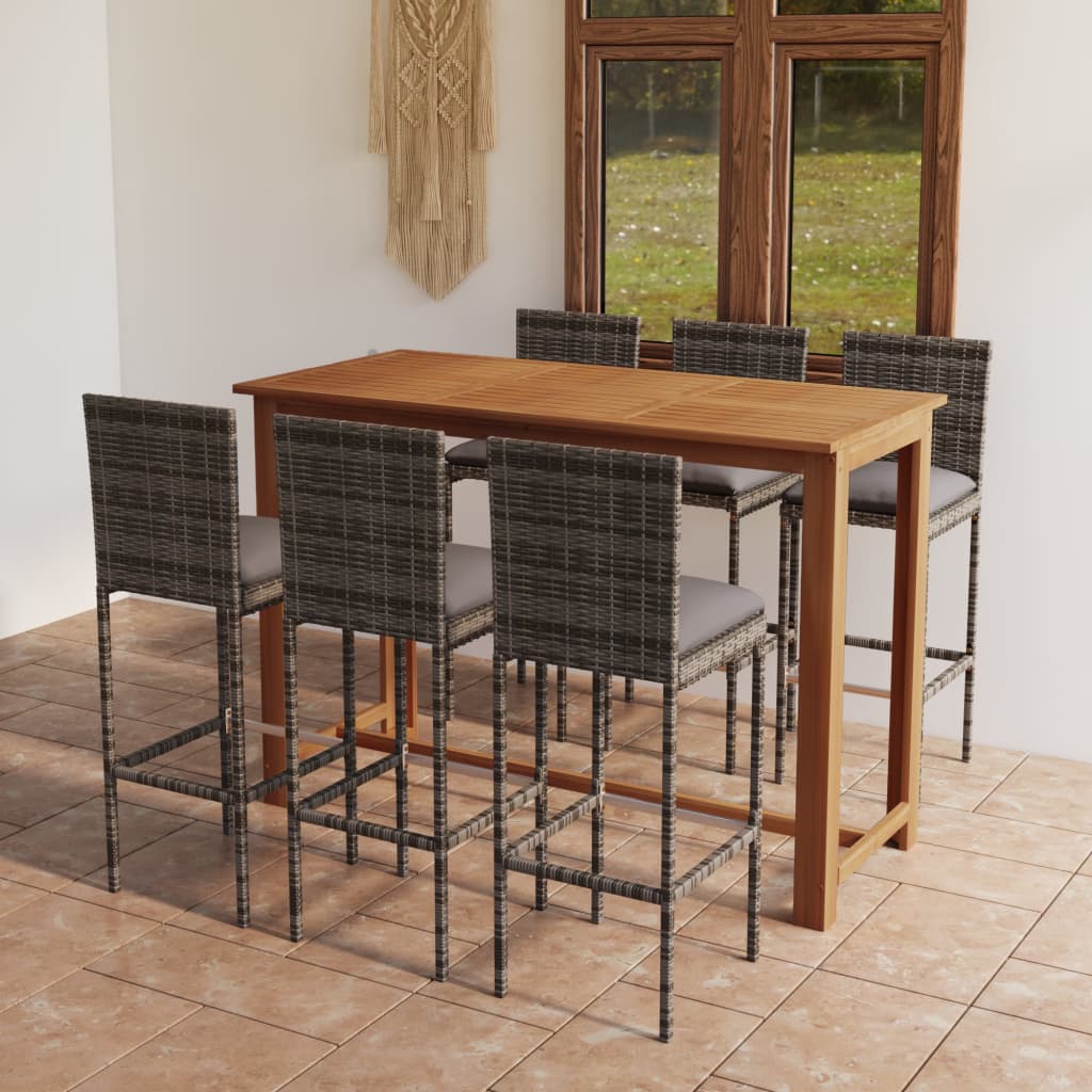 7-Tlg. Gartenbar-Set Mit Kissen