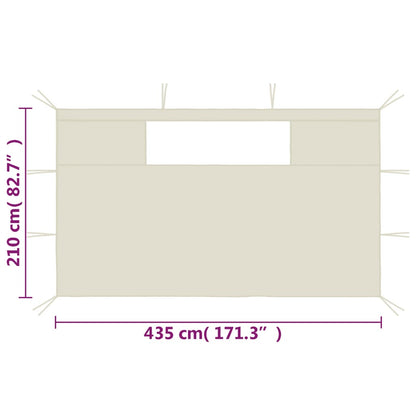 Pavillon-Seitenwände Mit Fenstern 2 Stk.