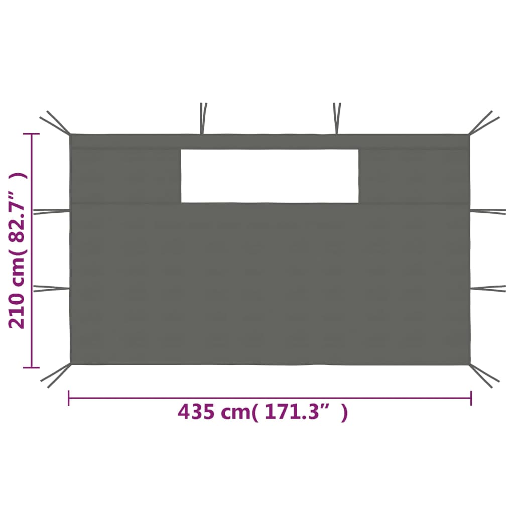 Pavillon-Seitenwände Mit Fenstern 2 Stk.