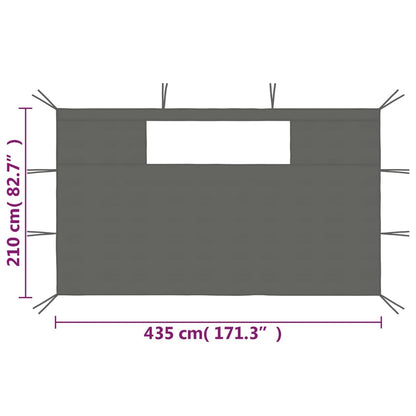 Pavillon-Seitenwände Mit Fenstern 2 Stk.