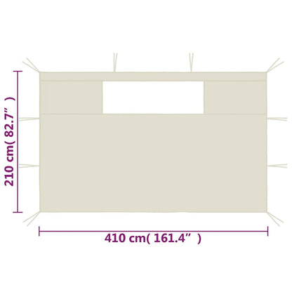 Pavillon-Seitenwände Mit Fenstern 2 Stk.