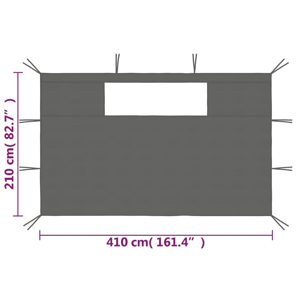 Pavillon-Seitenwände Mit Fenstern 2 Stk.