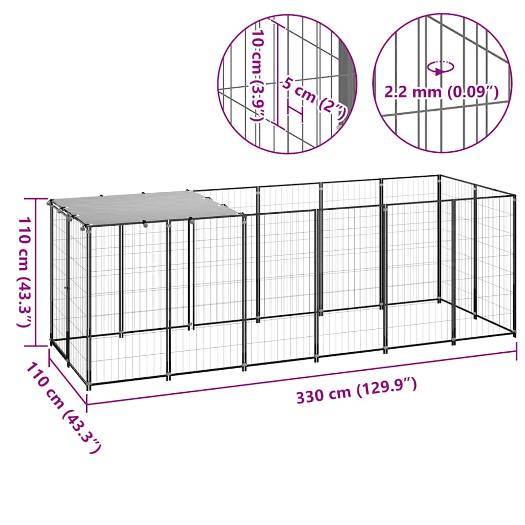 Hundezwinger 330X110X110 Cm Stahl
