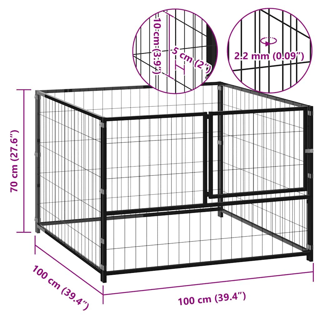 Hundezwinger 100X100X70 Cm Stahl
