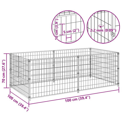 Hundezwinger 200X100X70 Cm Stahl