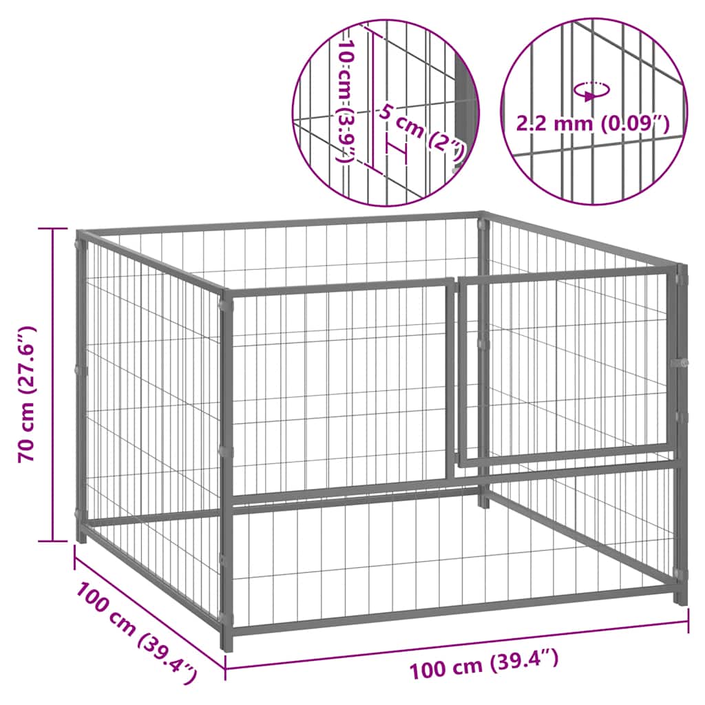 Hundezwinger N 100X100X70 Cm Stahl