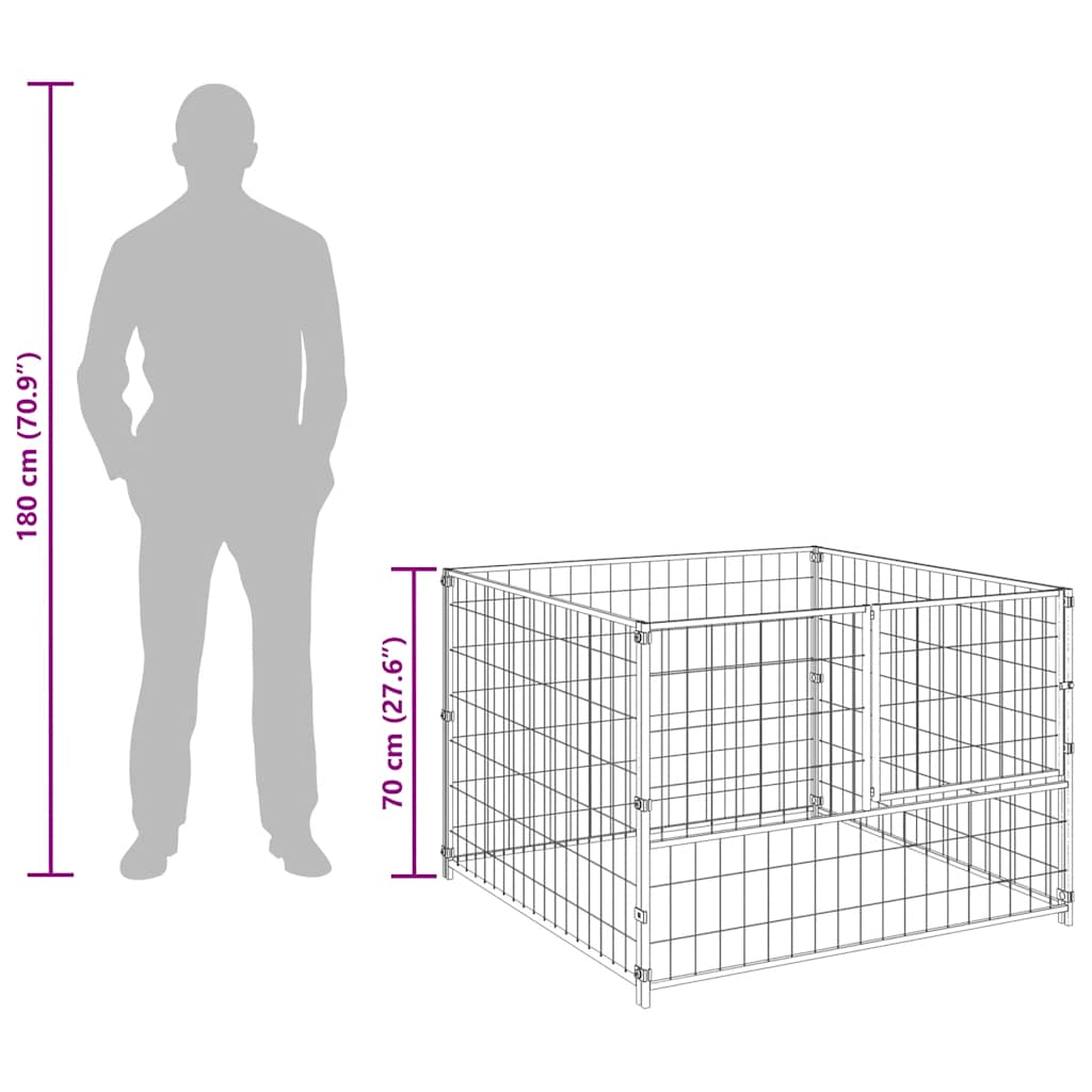 Hundezwinger N 100X100X70 Cm Stahl