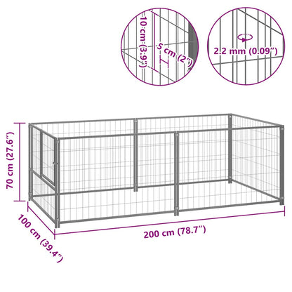 Hundezwinger N 200X100X70 Cm Stahl